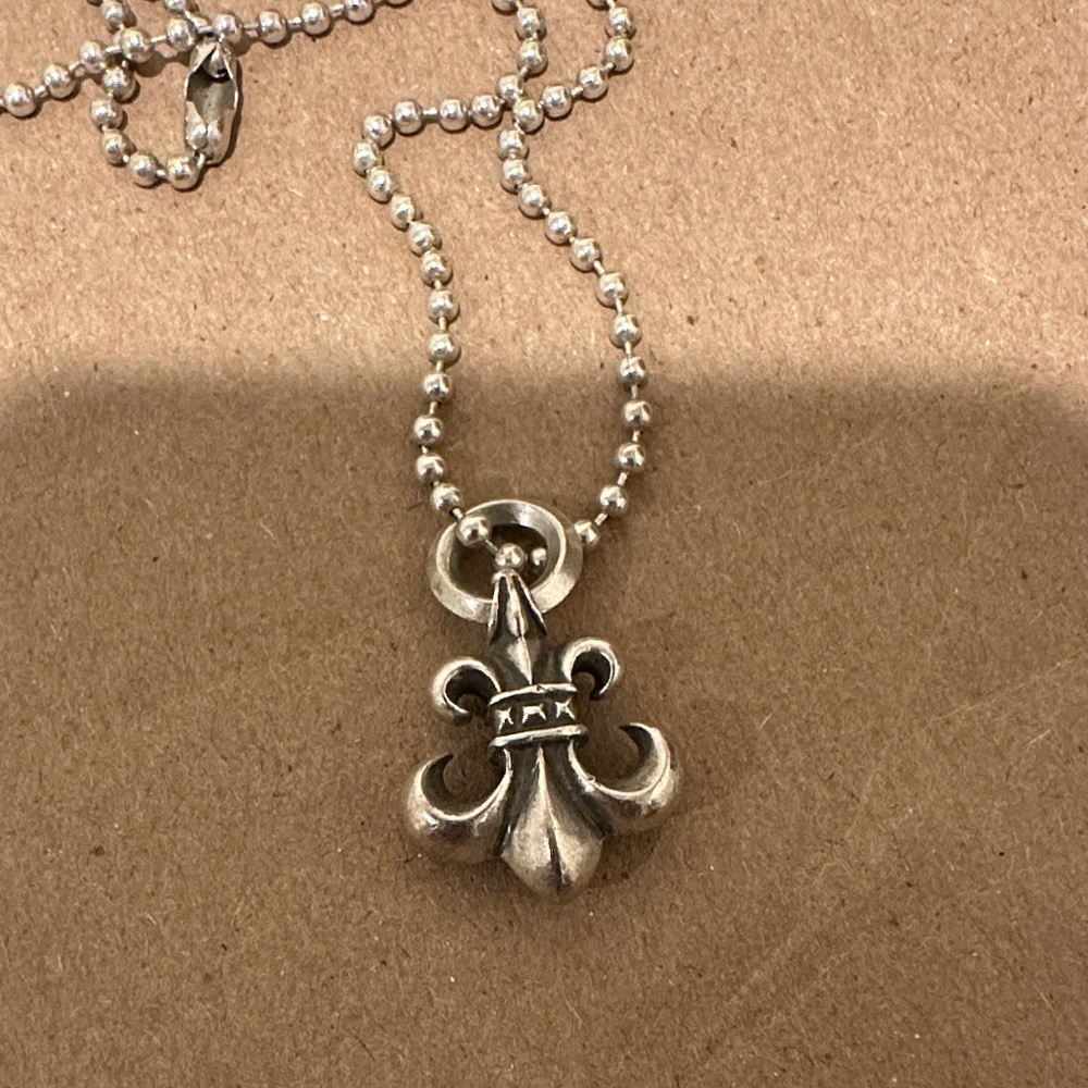 Chrome Hearts Silver Fleur-de-Lis Necklace